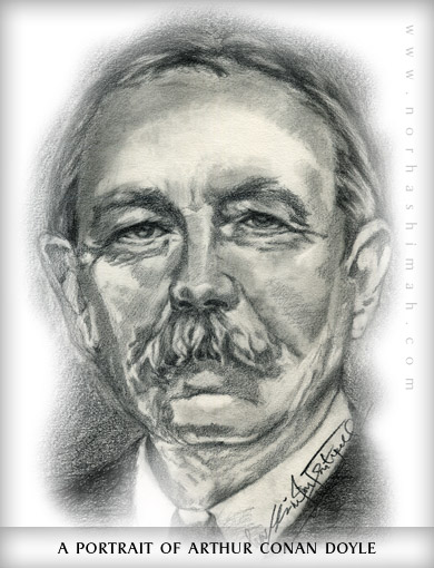 A Hand Drawn Portrait of Arthur Conan Doyle
